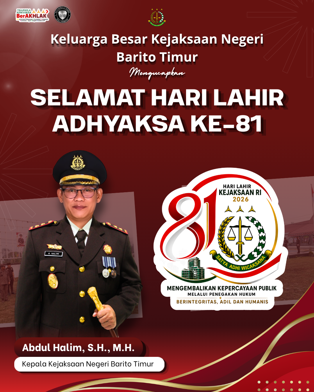 Selamat Hari Lahir Kejaksaan Republik Indonesia ke-81